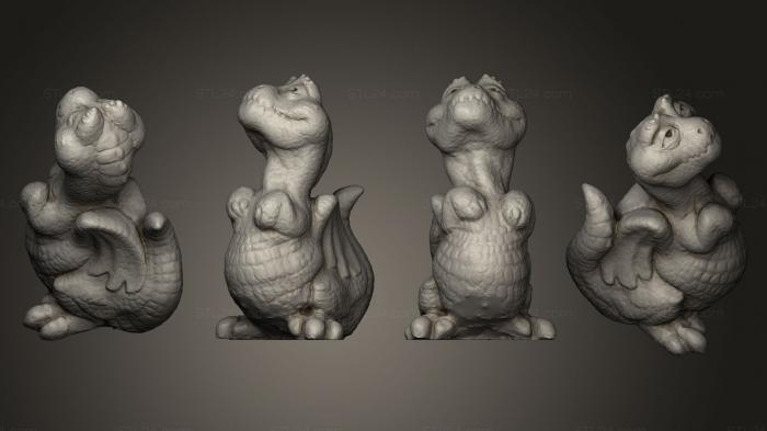 Animal figurines (Little Dragon, STKJ_0351) 3D models for cnc